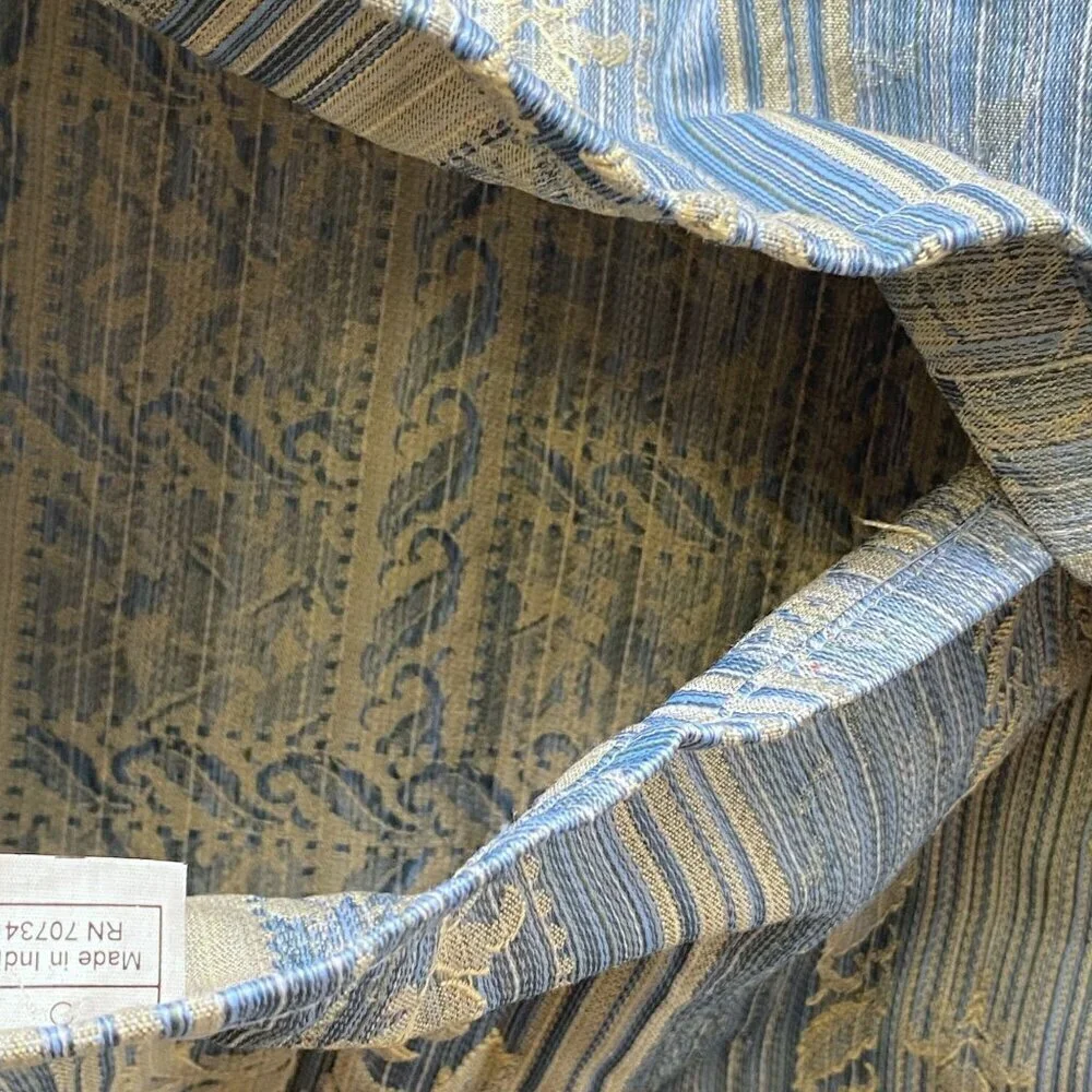 Blue Tapestry Pillow Sham Standard Size 20x30 Woven Jacquard Pillowcase